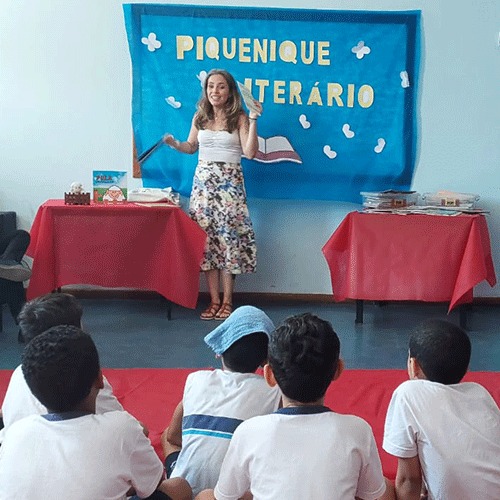 Piquenique Literário na Escola Municipal Rubens Berardo.