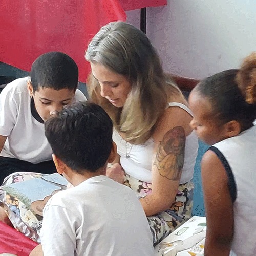 Interação e conversa com os alunos da Escola Municipal Rubens Berardo